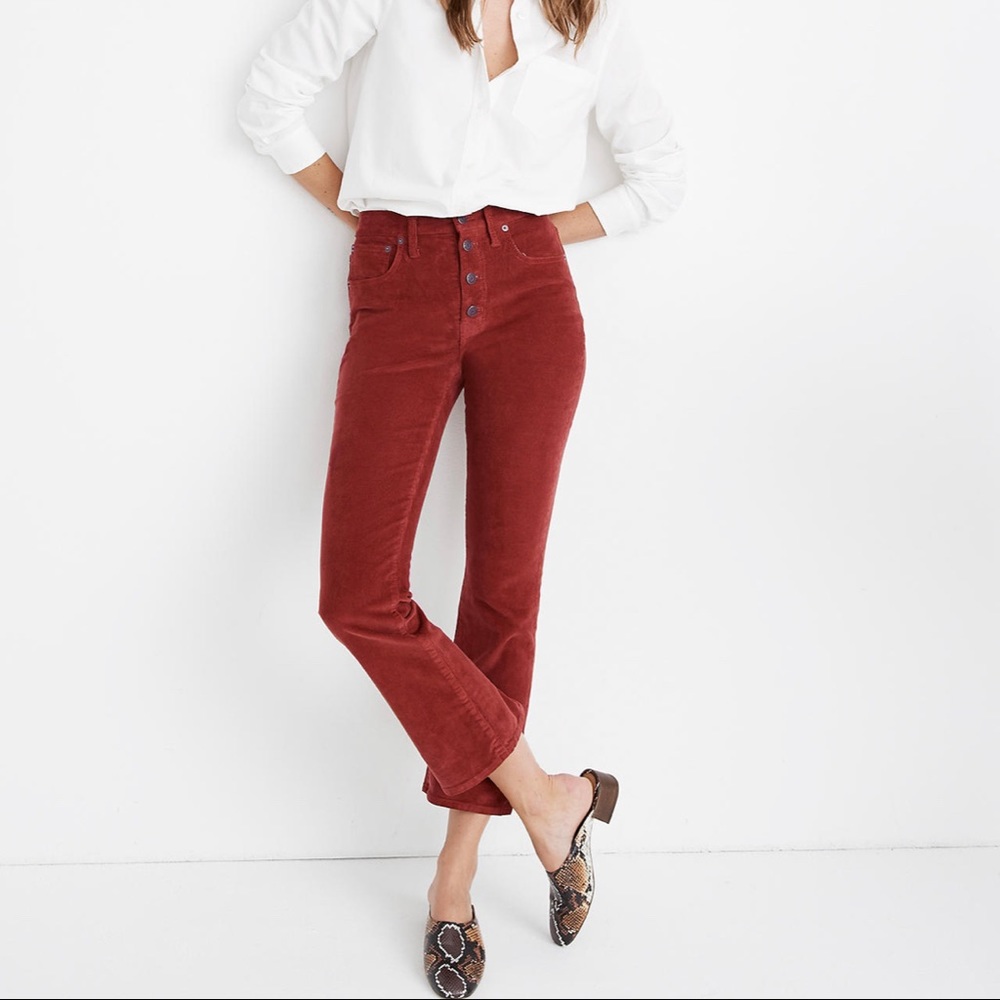 Cali Demi-Boot Jeans in Corduroy: Button-Front Ed